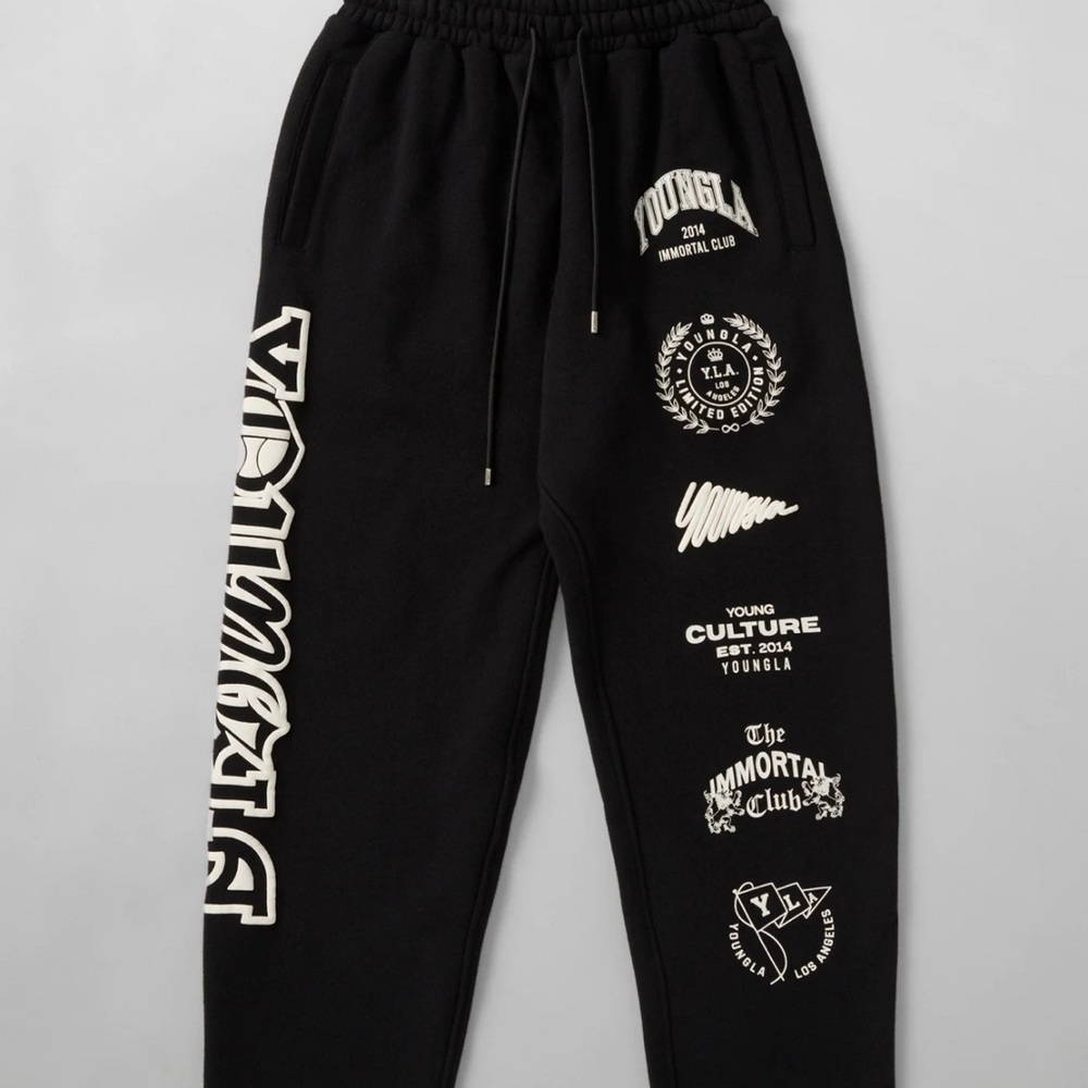 YoungLA Black Immortal Killer Joggers-Graphic Sweatpants